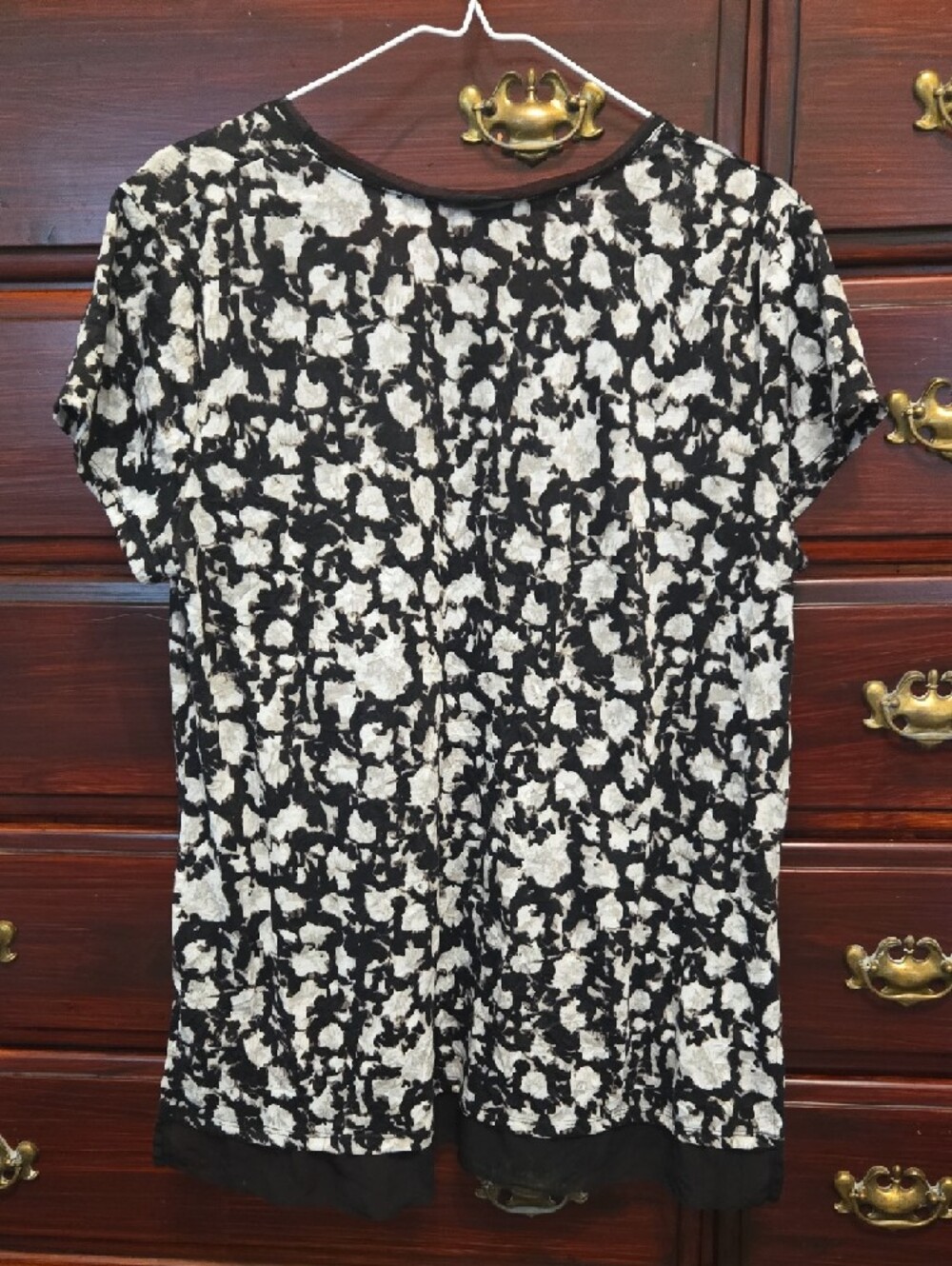 Simply Vera Vera Wang Black and White Short Sleeve Top Size XL - Picture 4 of 10
